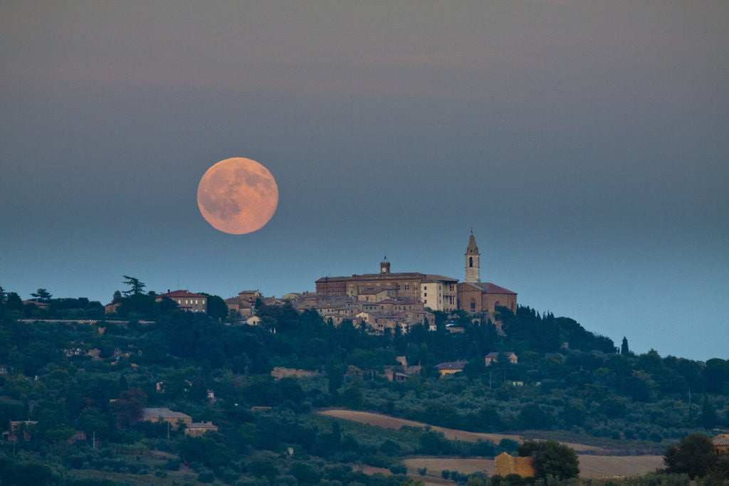 Detail of Full Harvest Moon over Pienza by Anonymous