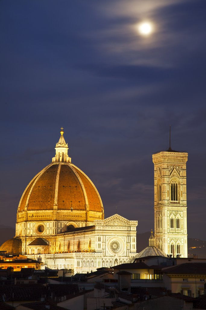 Detail of Main Duomo with Night Lights by Anonymous