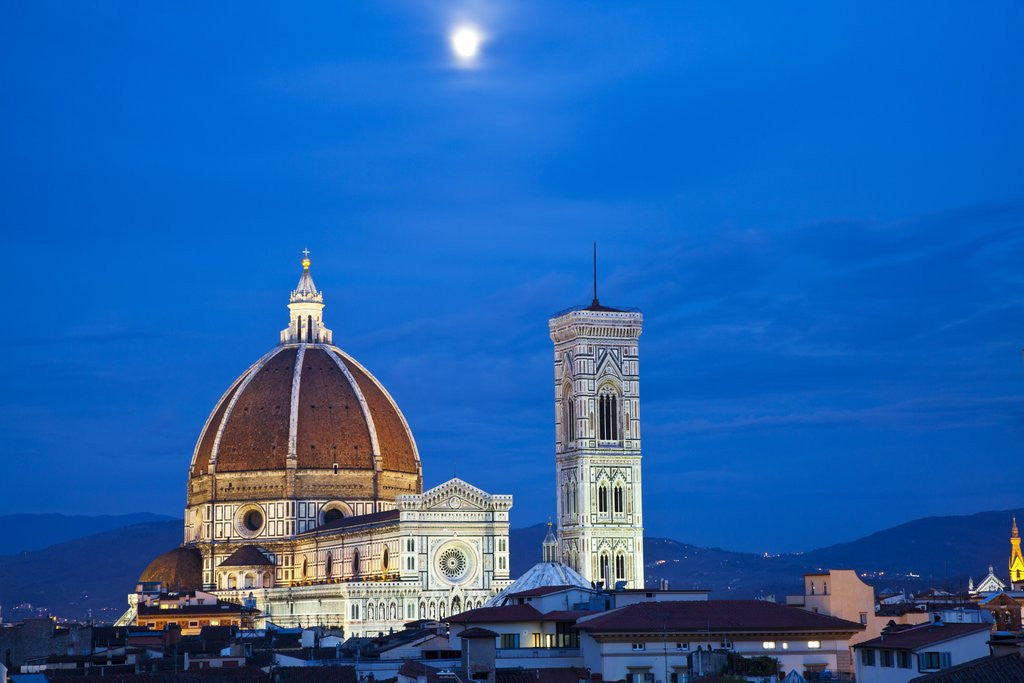 Detail of Main Duomo with Night Lights by Anonymous
