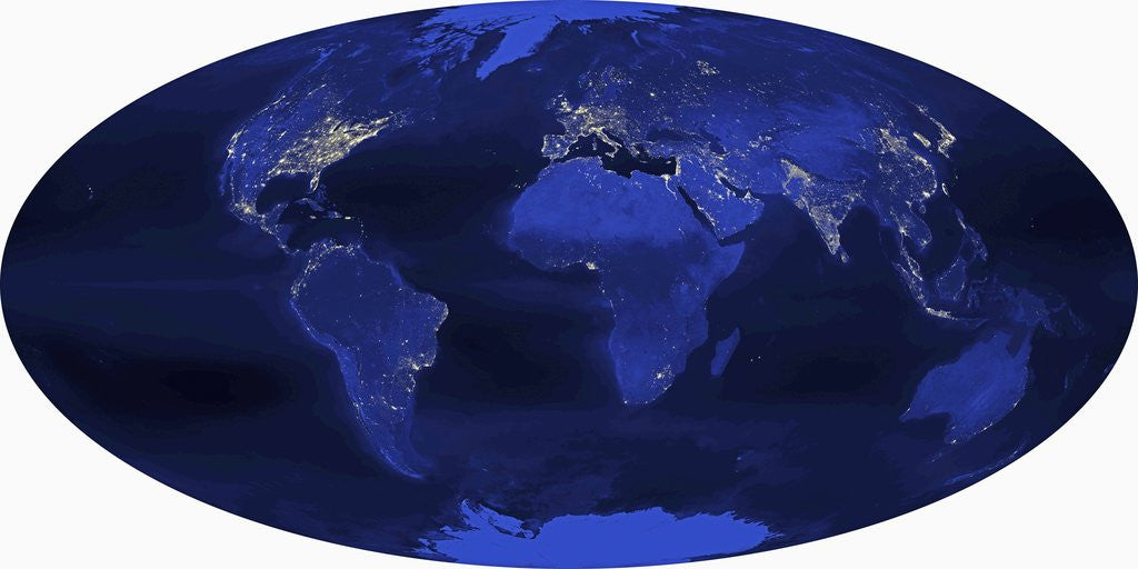 Detail of Earth Lights at Night by Anonymous