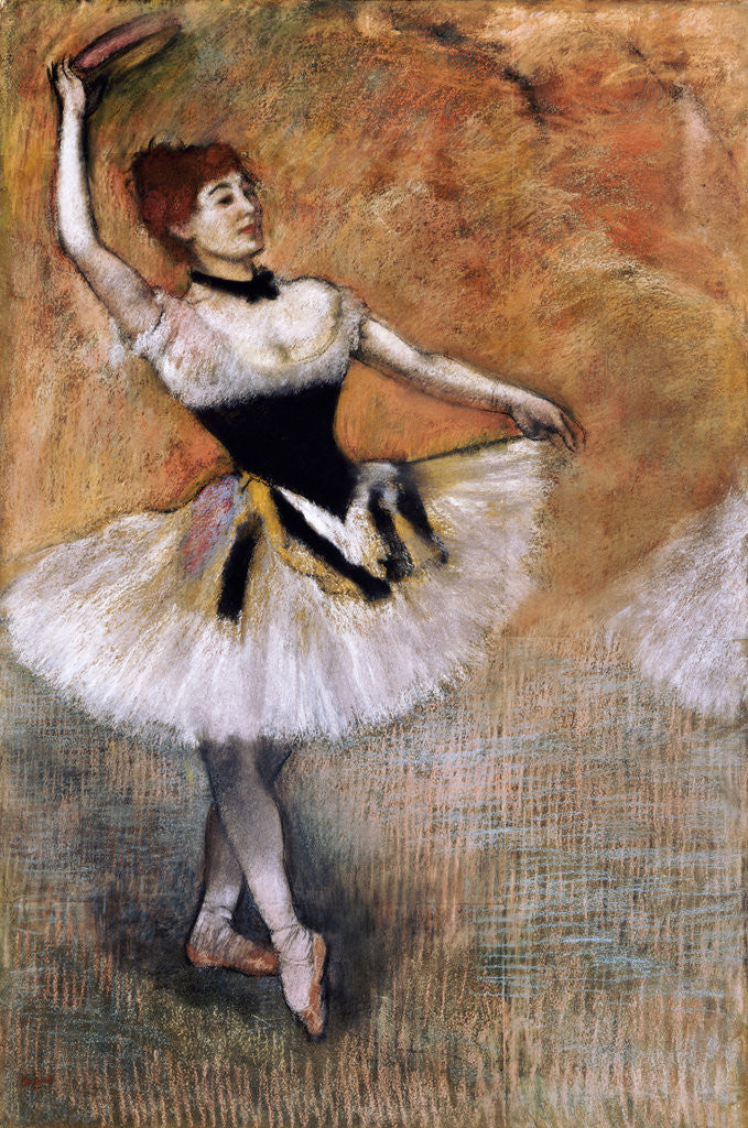 Detail of Dancer with a Tambourine by Edgar Degas