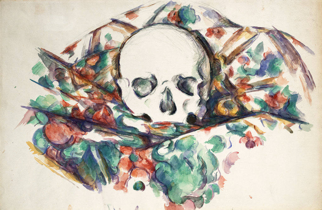 Detail of Skull on a Curtain by Paul Cezanne