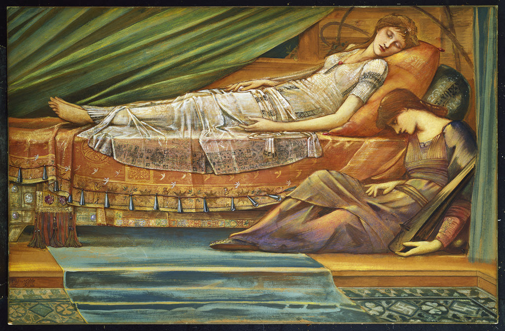 Detail of The Sleeping Princess by Edward Burne-Jones
