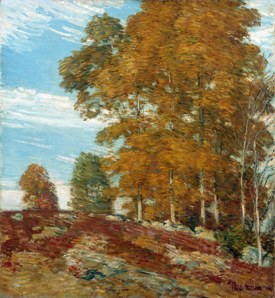 Detail of Autumn Hilltop, New England by Frederick Childe Hassam