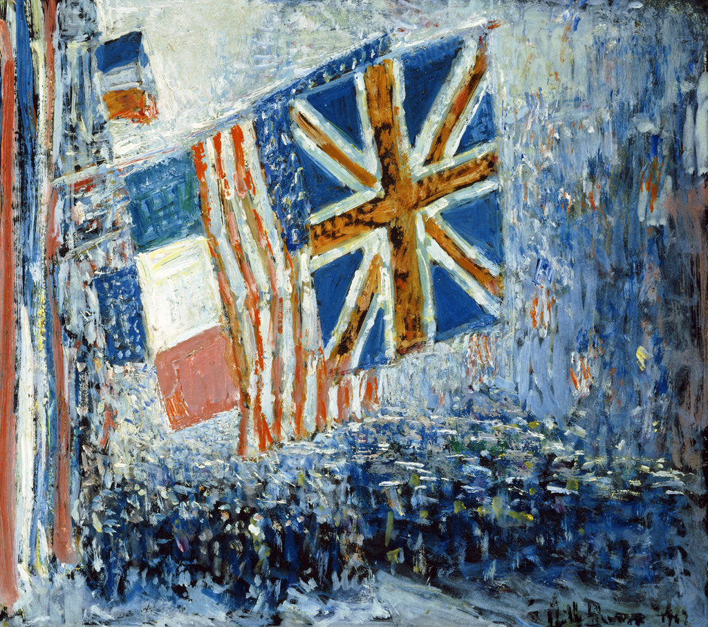 Detail of The Big Parade by Frederick Childe Hassam