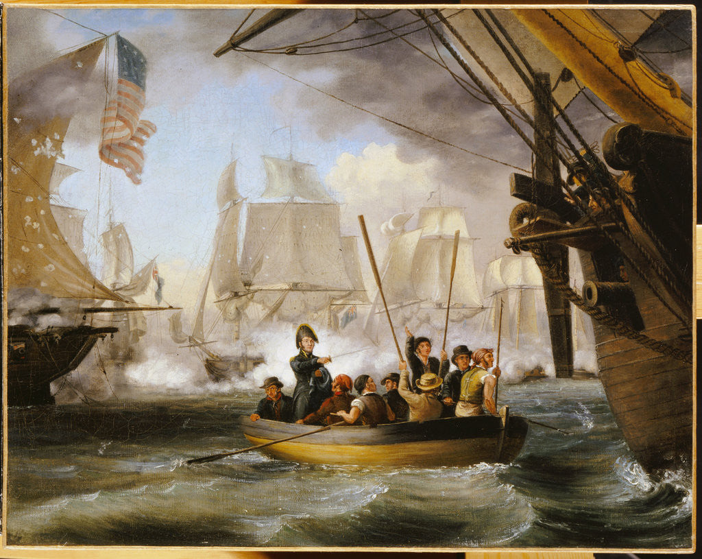 Detail of Commodore Perry Leaving the Lawrence for the Niagara at the Battle of Lake Erie by Anonymous