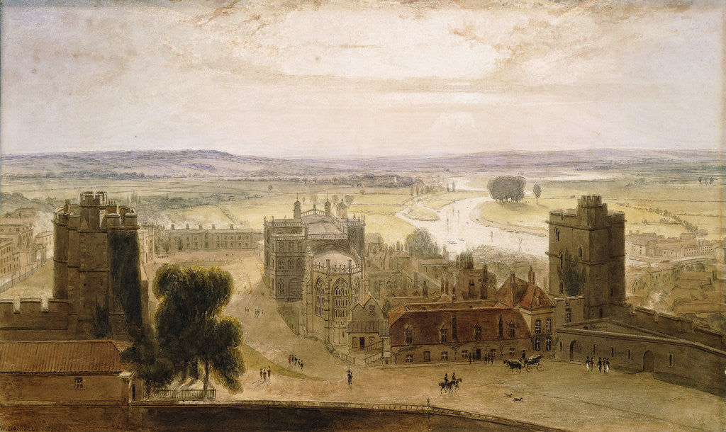 Detail of View from the Round Tower, Windsor Castle by William Daniell