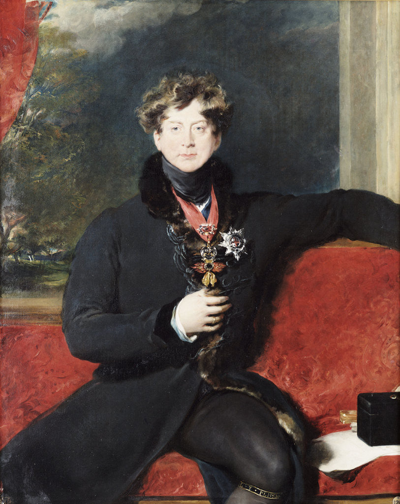 Detail of Portrait of King George IV by Thomas Lawrence and studio by Anonymous