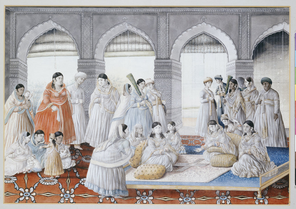 Detail of The Royal Harem Playing Pachisi in a Lucknow Palace by Anonymous