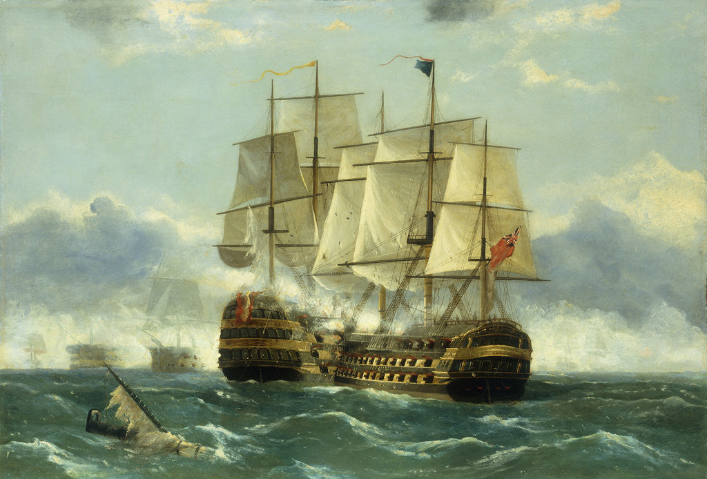 Detail of The Battleship Trafalgar by Frederick Tudgay