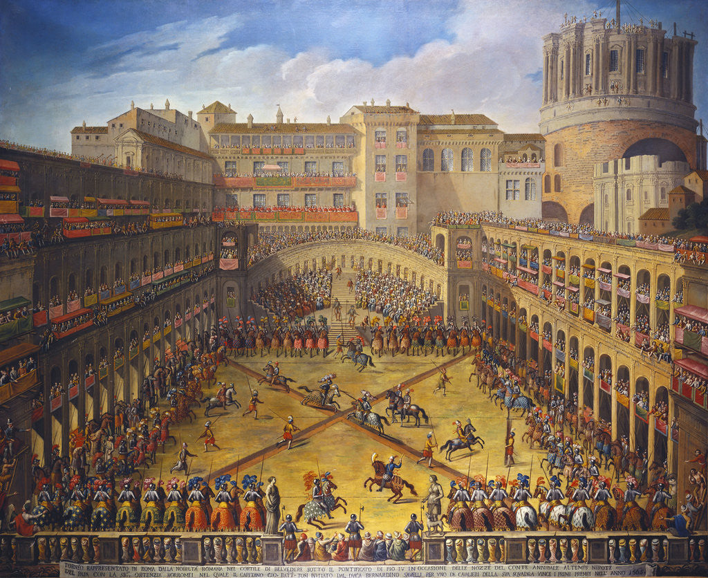 Detail of A Tournament in the Courtyard of the Vatican Belvedere by Corbis