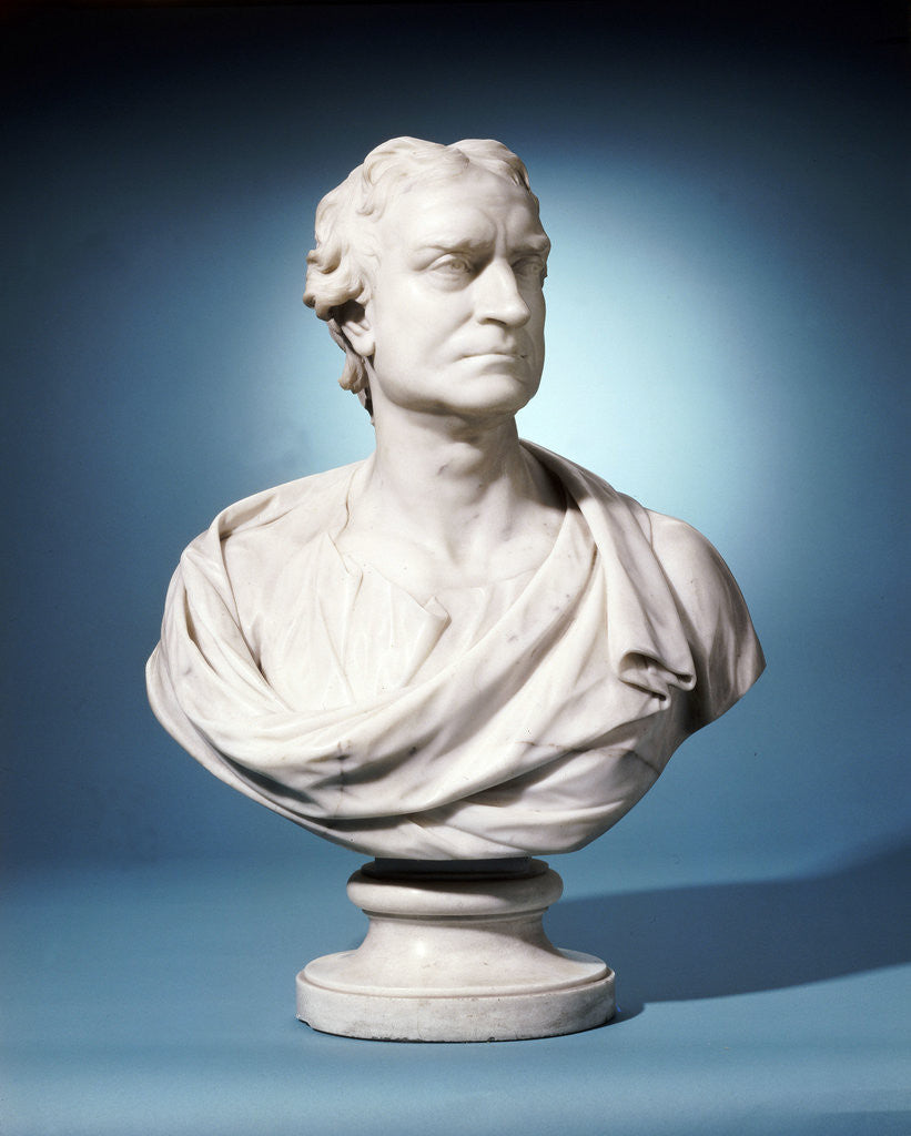 Detail of Bust of Sir Isaac Newton attributed to Joseph Wilton by Corbis