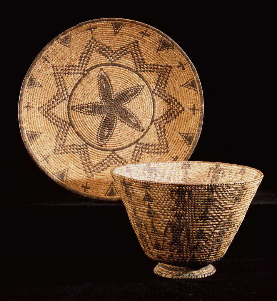Detail of Apache coiled tray and bowl by Anonymous