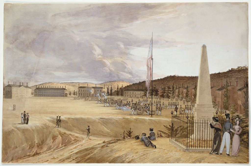 Detail of West Point with Drill by George Catlin