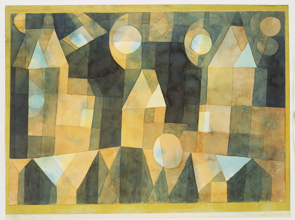 Three Houses and a Bridge by Paul Klee