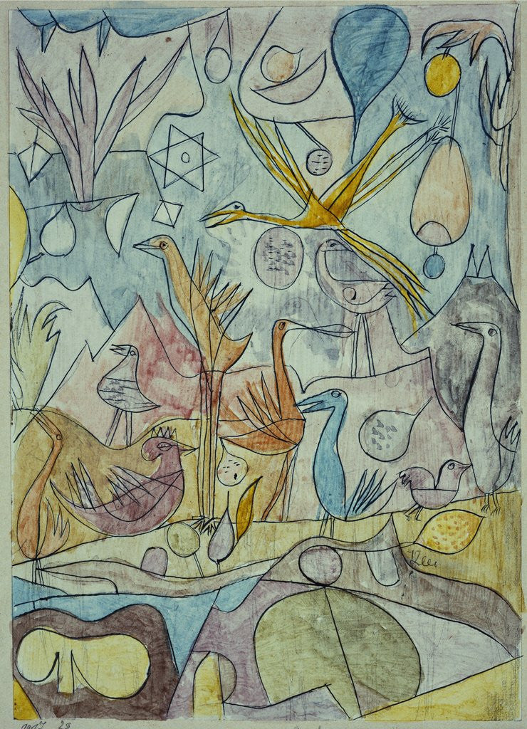 Detail of Flock of Birds by Paul Klee