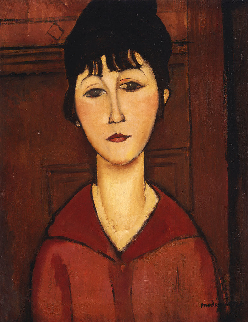 Detail of Head of a Young Girl by Amedeo Modigliani