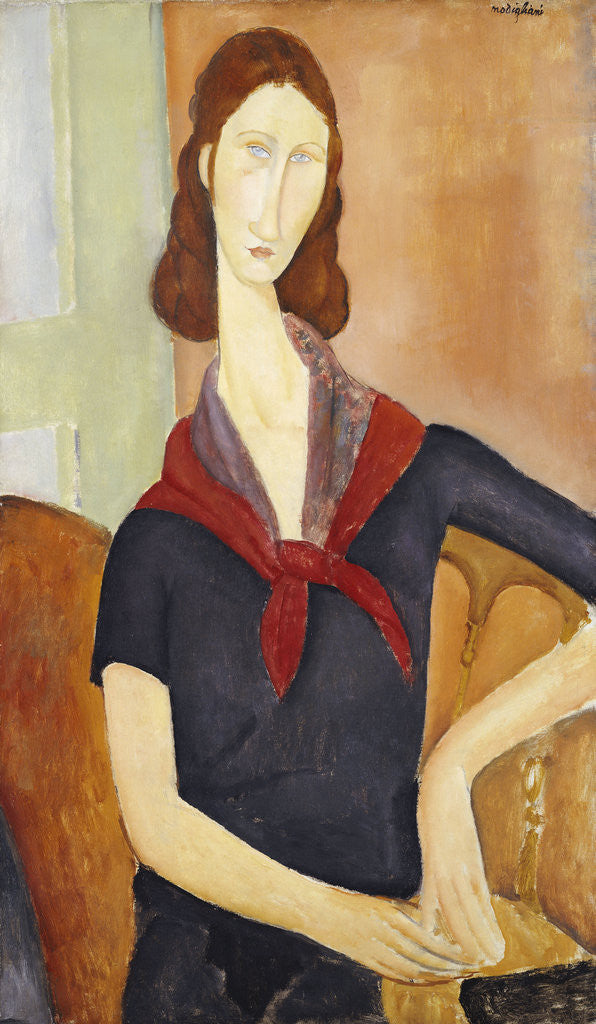 Detail of Jeanne Hebuterne (with a Scarf) by Amedeo Modigliani
