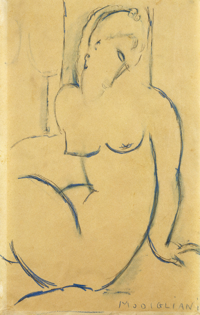 Detail of Seated Woman by Amedeo Modigliani