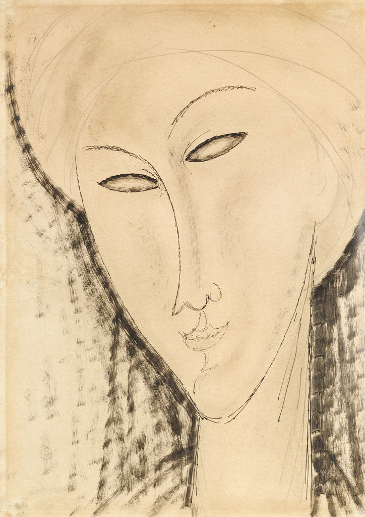Detail of Tete de Femme by Amedeo Modigliani