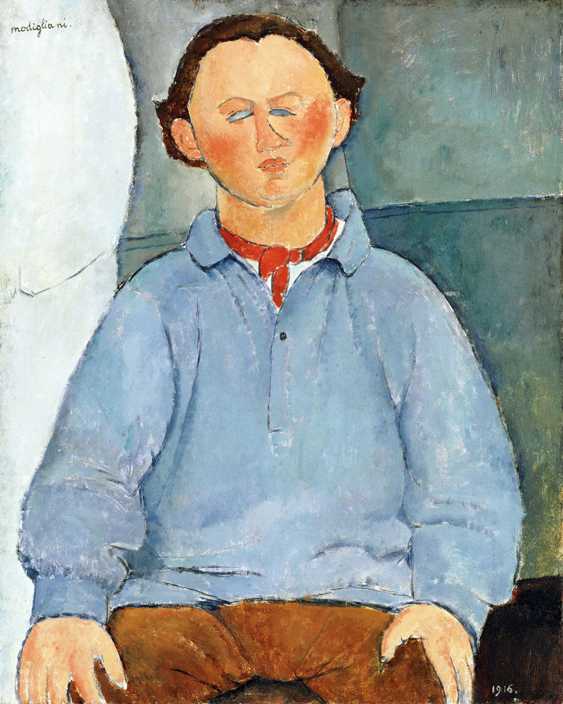 Detail of Portrait of Sculptor Oscar Miestchaninoff by Amedeo Modigliani