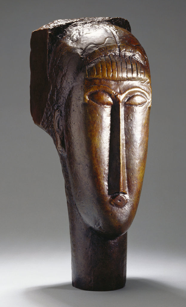 Detail of Head of a Woman with a Fringe by Amedeo Modigliani