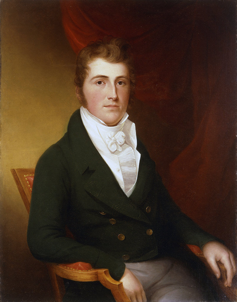 Detail of Gentleman in a Green Waistcoat by James Peale