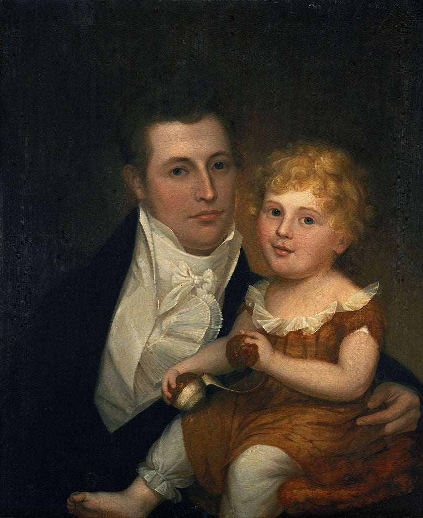 Detail of Portrait of Dr. Samuel Simes and his Daughter, Mary Jane by James Peale the Elder