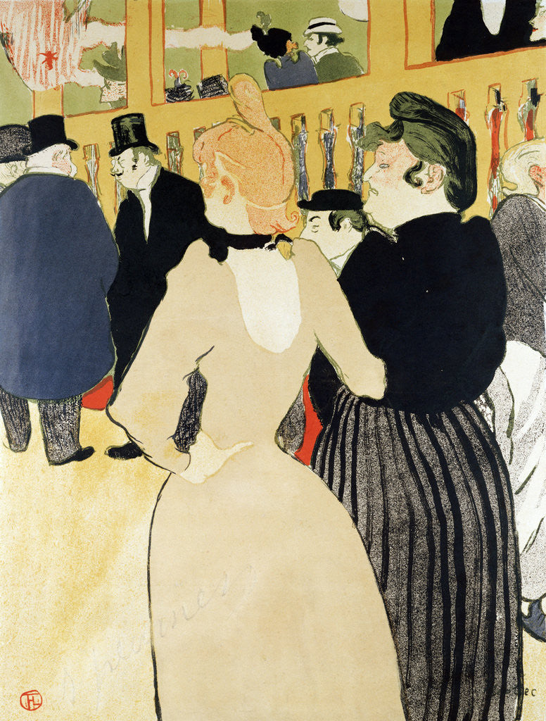 Detail of At the Moulin Rouge (La Gouloue and her Sister) by Henri de Toulouse-Lautrec