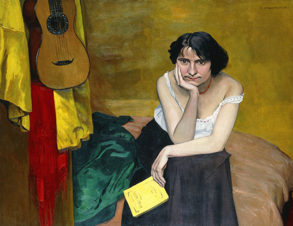 Detail of Woman and Guitar by Felix Vallotton
