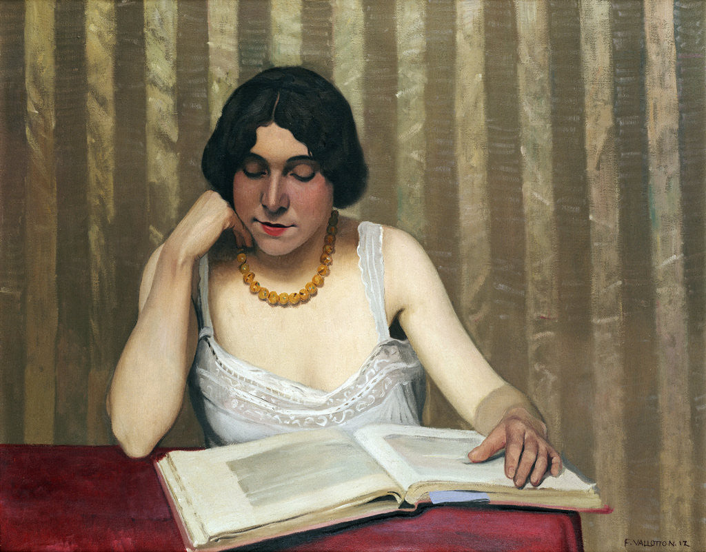 Detail of Reader with a Yellow Necklace by Felix Vallotton