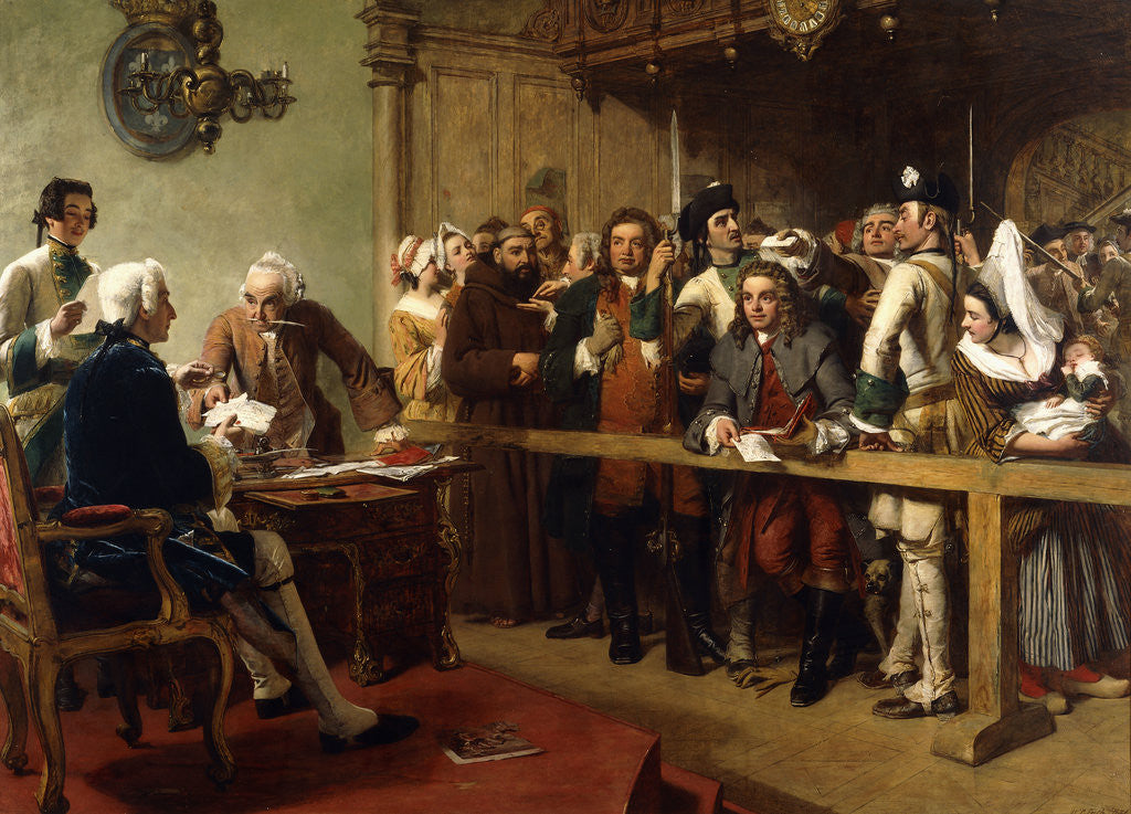Detail of Hogarth Brought Before the Governor of Calais as a Spy by William Powell Frith