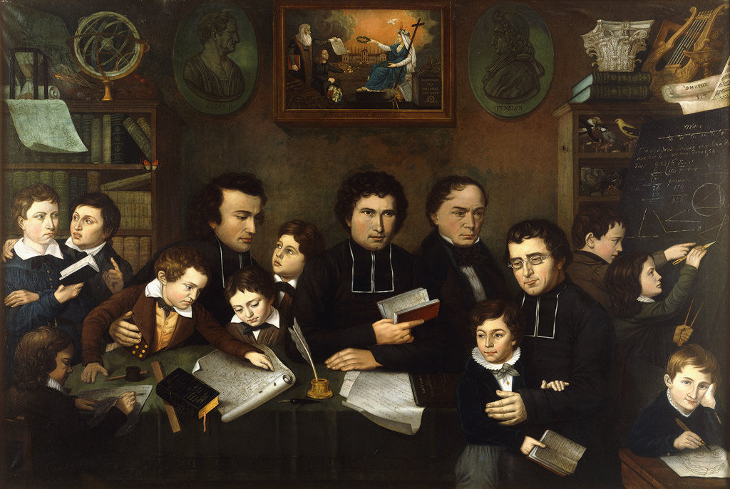 Detail of A Group Portrait of Teachers and School Children in a Classroom by Francois Trichot-Garnerie