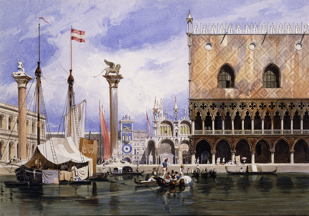 Detail of The Piazzetta di San Marco, Venice by Carl Friedrich Heinrich Werner