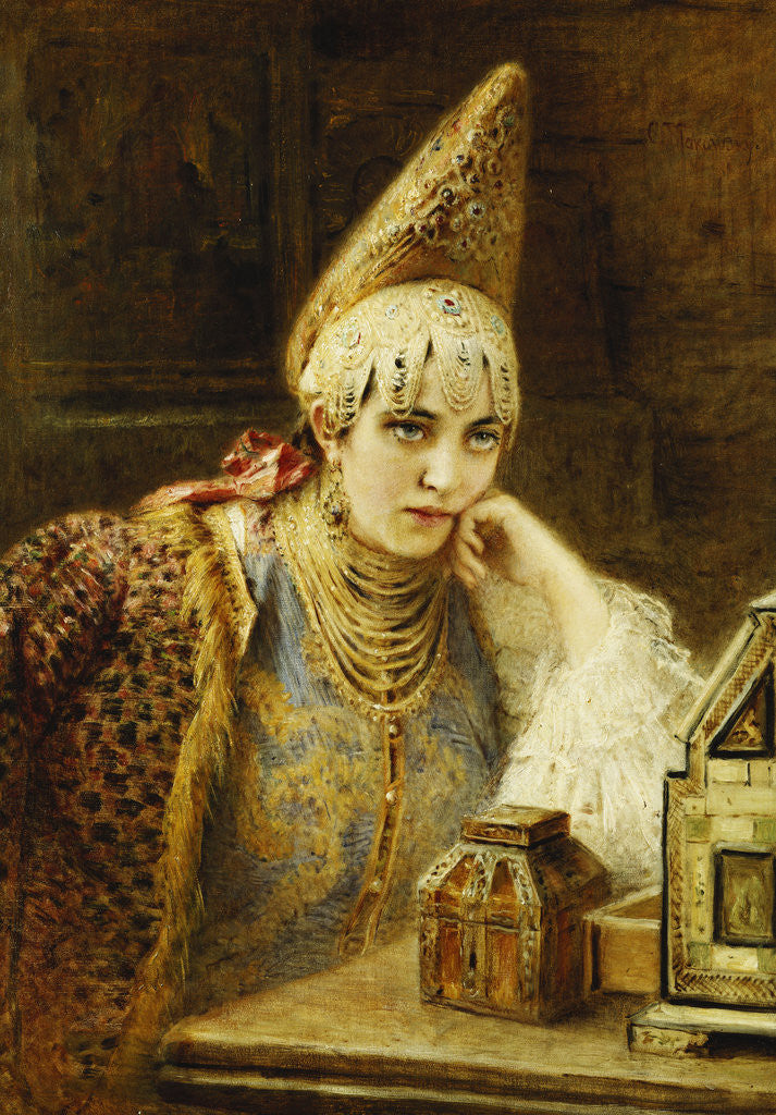 Detail of The Young Bride by Konstantin Makovsky