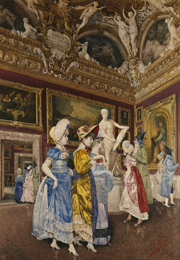 Detail of A Visit to the Pitti Palace by Giovanni Battista Filosa