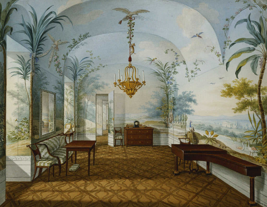 Detail of Painted Salon in the Palace of Schonbrunn by Franz Xaver Nachtmann