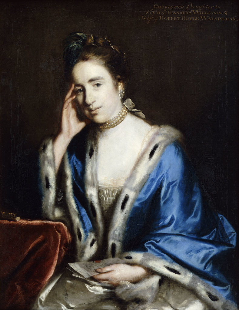 Detail of Portrait of Charlotte Walsingham by Joshua Reynolds