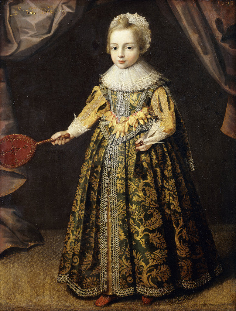Detail of English School Portrait of a Boy, Aged 3 by Anonymous