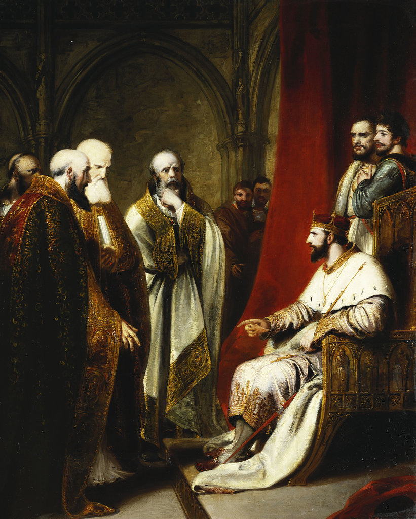 Detail of Henry III Replying to the Archbishop of Canterbury and the Bishops of Salisbury by Anonymous