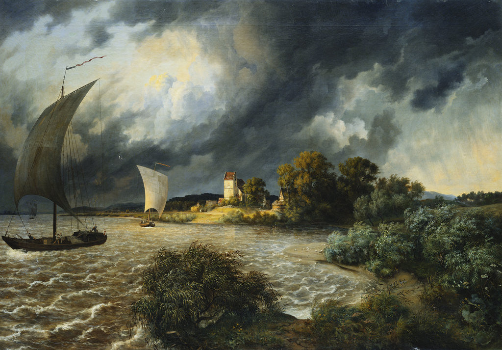 Detail of The Approaching Storm by Ernst Ferdinand Oehme