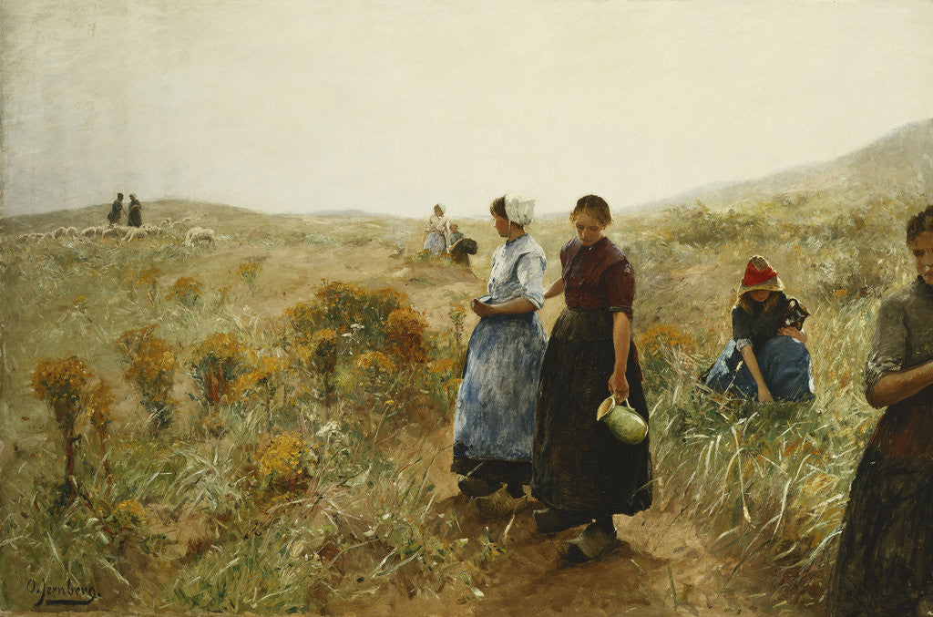 Detail of In the Fields by Olof August Andreas Jernberg