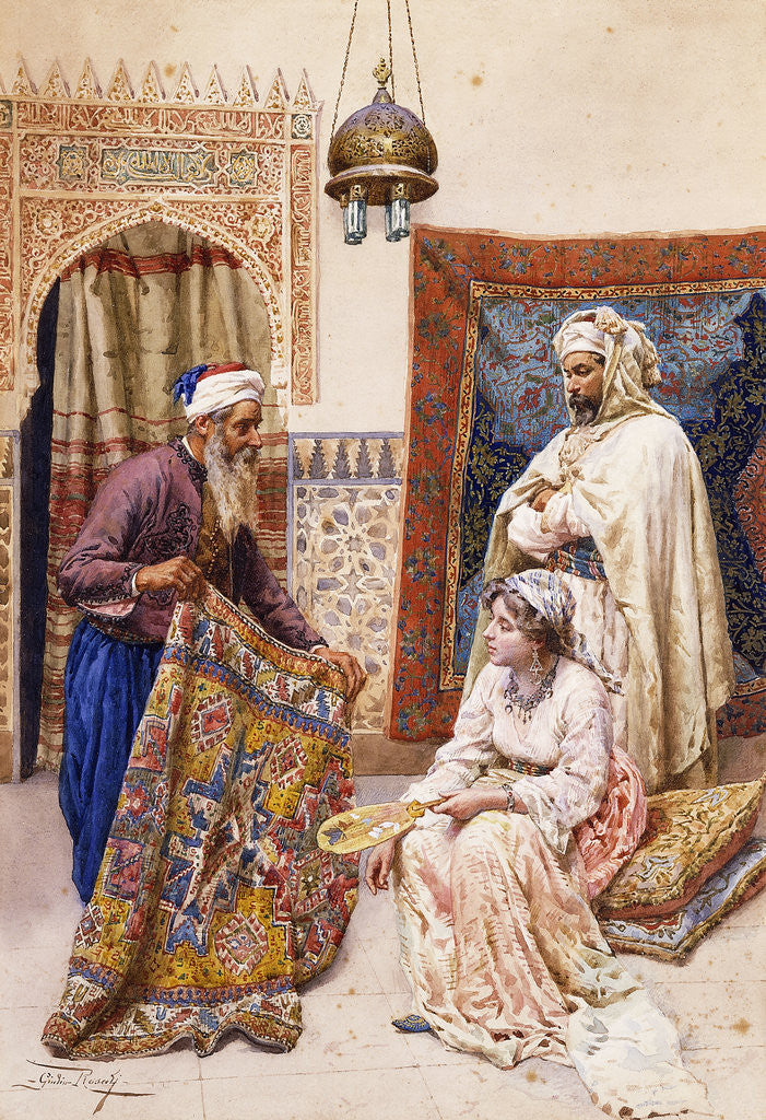 Detail of The Carpet Seller by Giulio Rosati