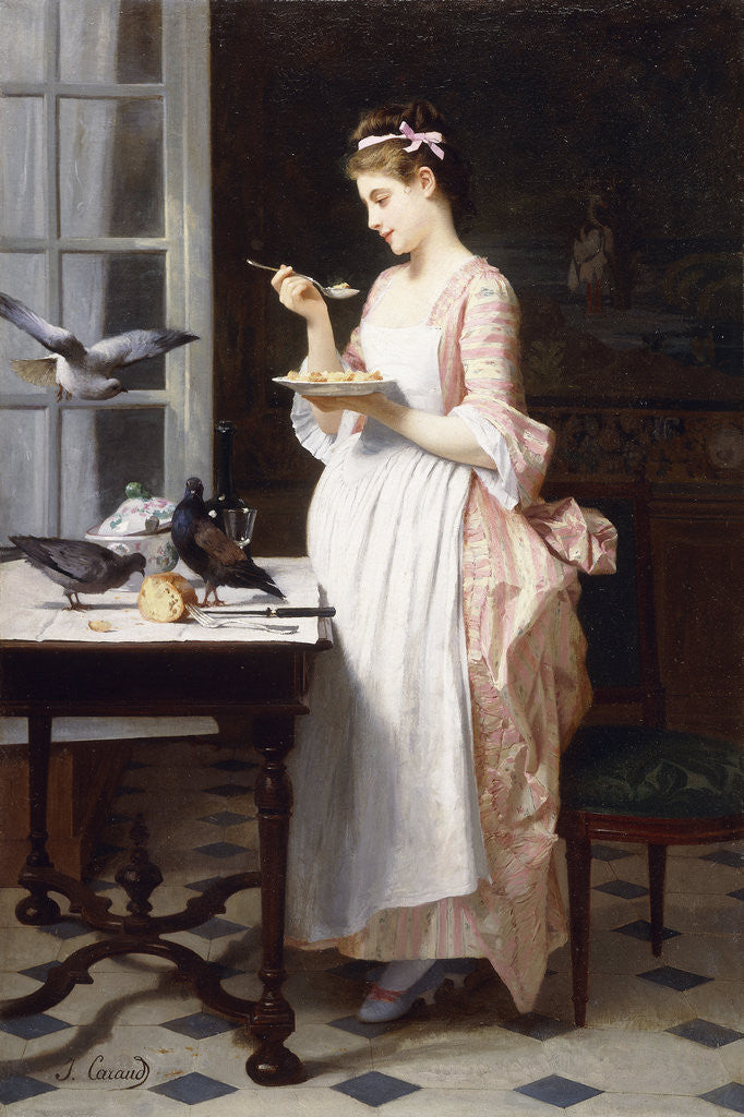 Detail of Feeding the Pigeons by Joseph Caraud