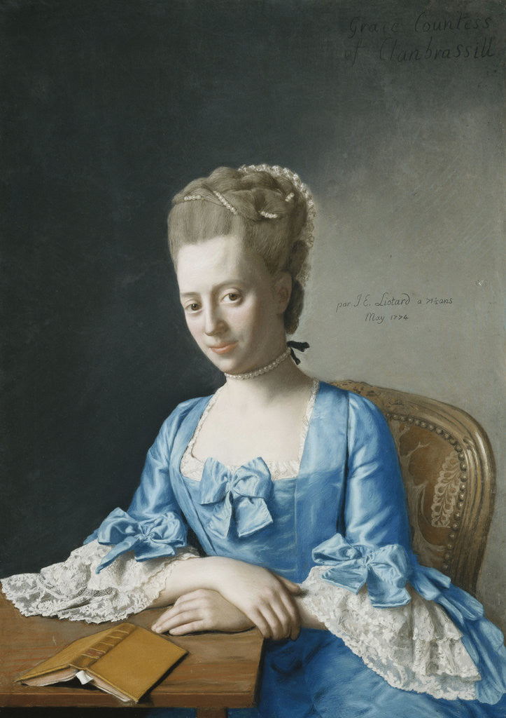 Detail of Portrait of Grace, Countess of Clanbrassil by Jean-Etienne Liotard