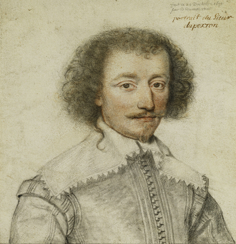 Detail of Portrait of Pierre Le Hayer Duperron, Bust-Length, Inside a Traced Border by Daniel Dumonstier