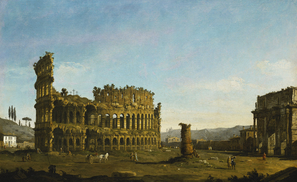 Detail of The Colosseum and the Arch of Constantine by Canaletto