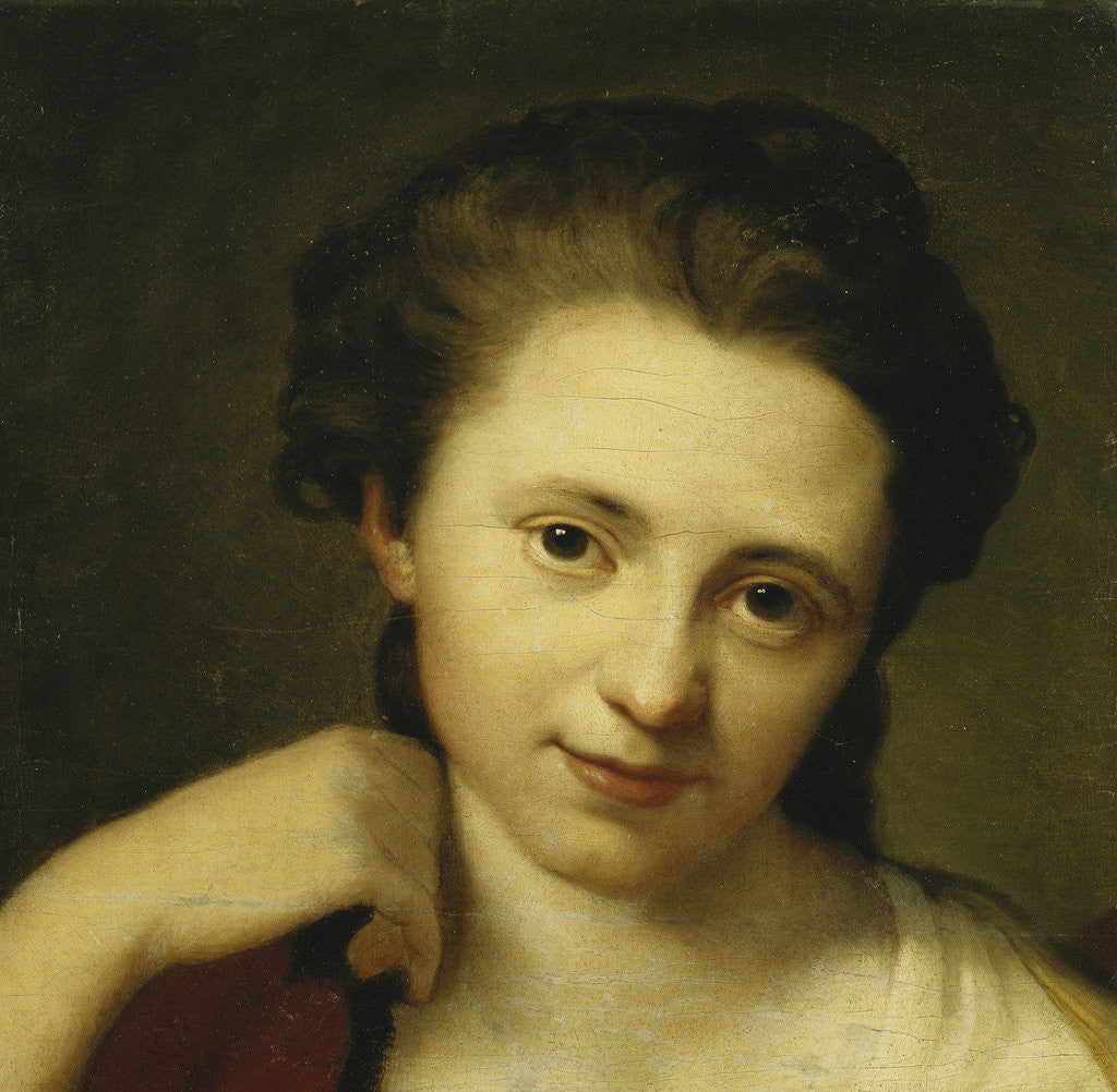 Detail of Portrait of Angelica Kauffmann attributed to Anton von Maron by Anonymous