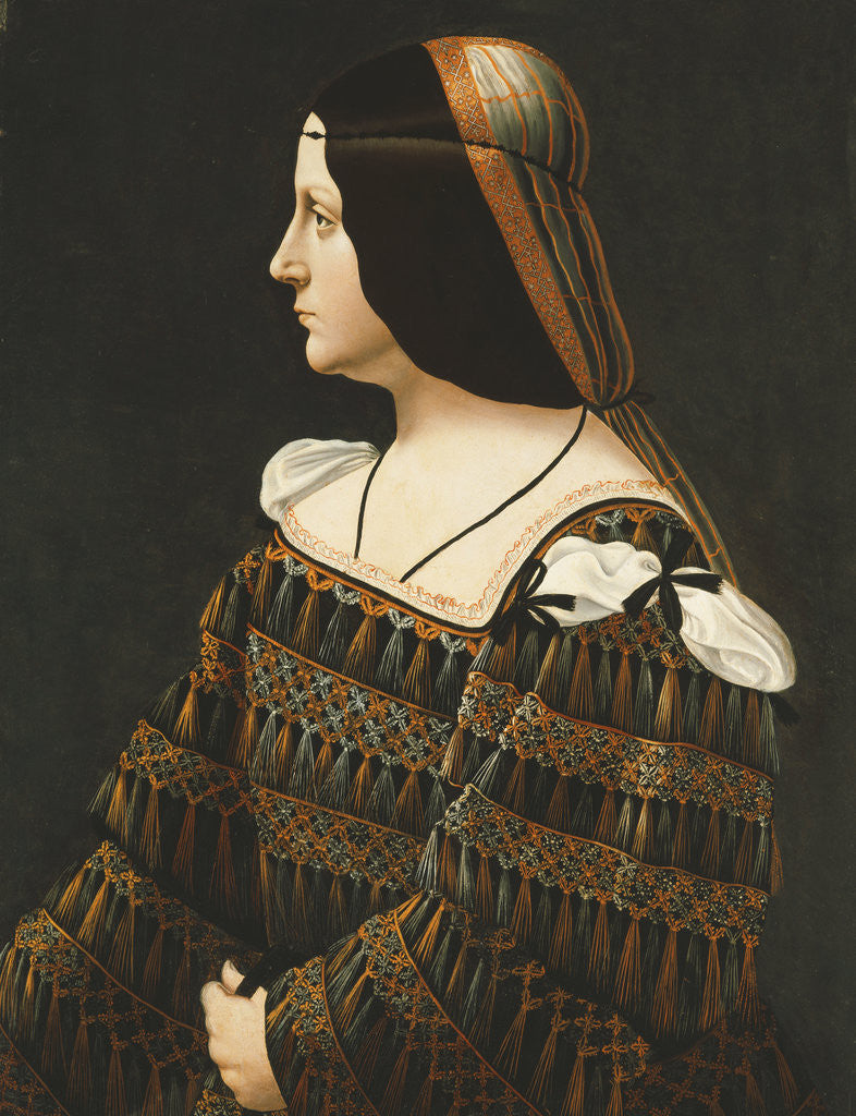 Detail of Portrait of a Lady, Half Length, in Profile by Bernardino de'Conti