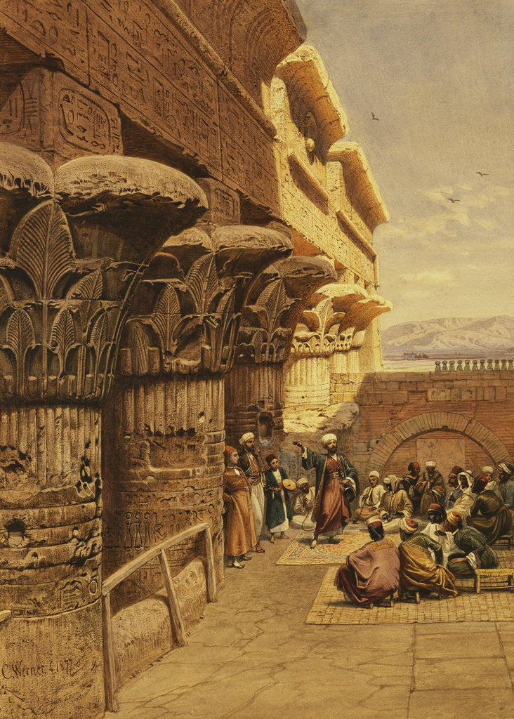 Detail of Musicians at Philae by Carl Friedrich Heinrich Werner